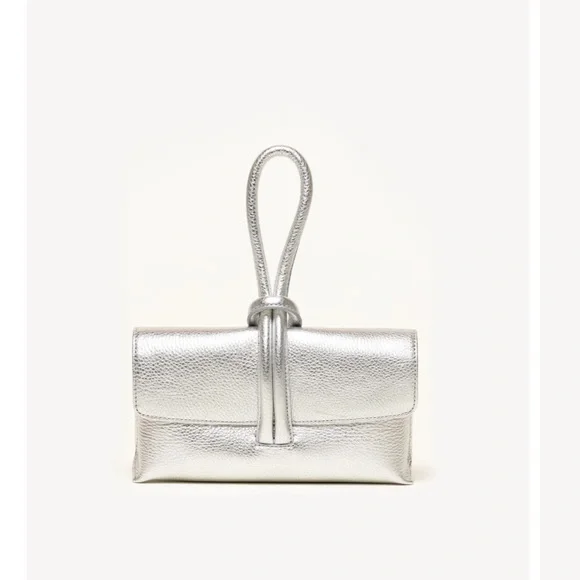 M Gemi Francesca Silver Leather Clutch - Picture 3 of 7
